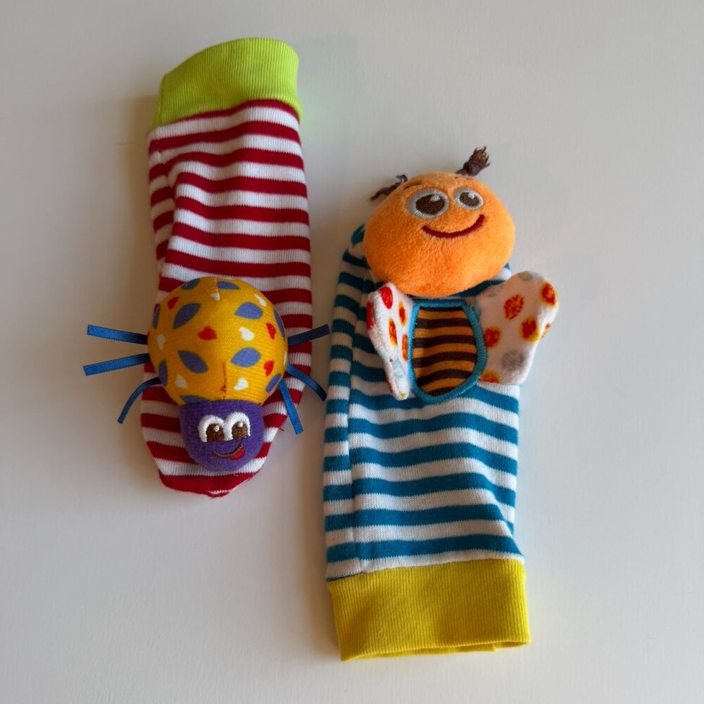 🌟$5 Add On | Baby Newborn Rattle Socks Lady Bug Bee Bright Colorful